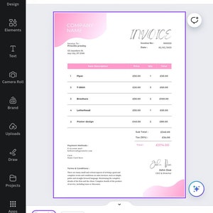 Digital Invoice Template