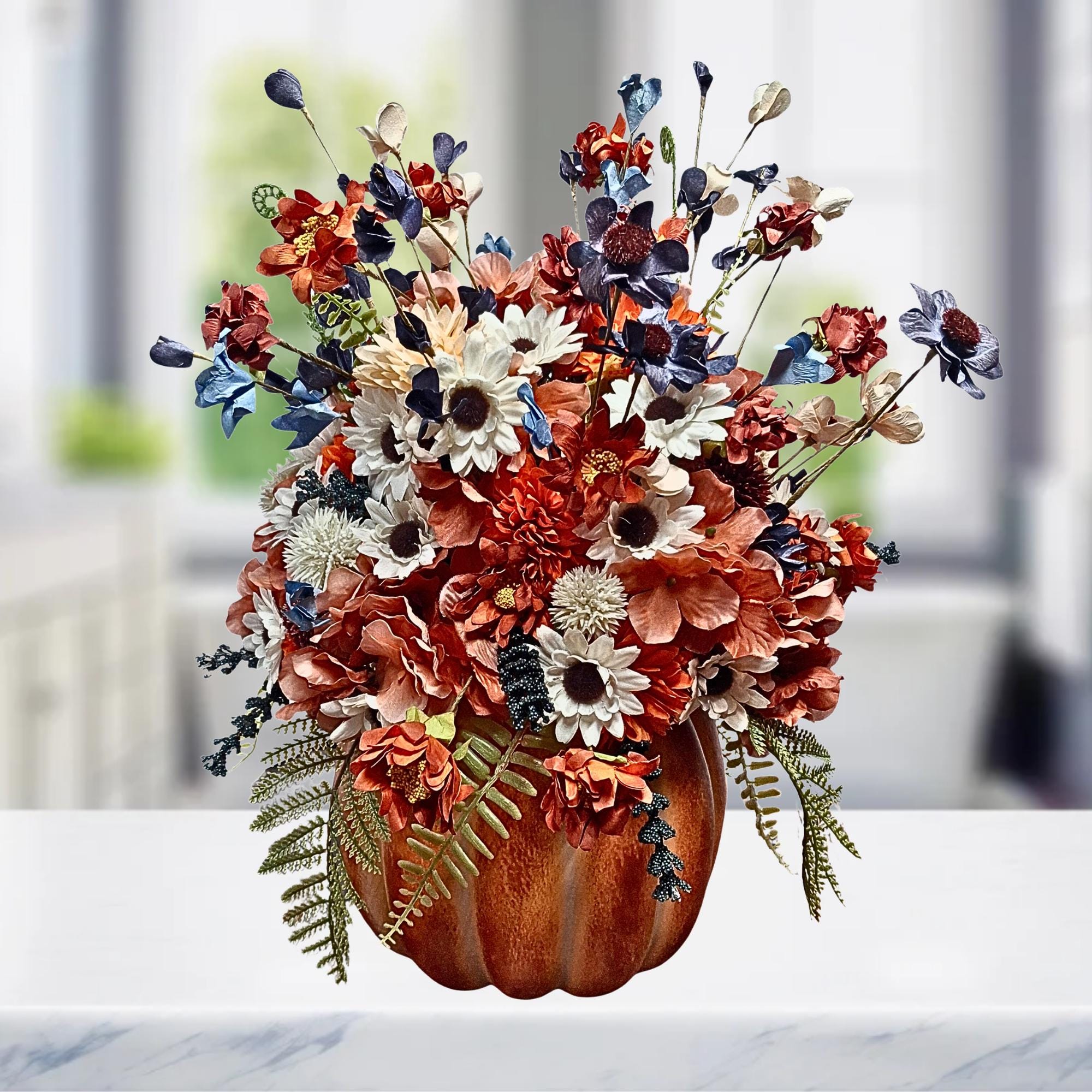 Fall Pumpkin Flower Arrangement