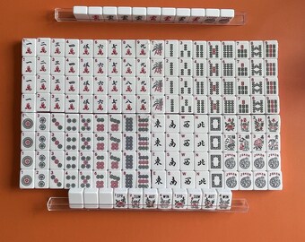 アメリカン麻雀セット – 166枚の彫刻入り牌、ヴィンテージケース
