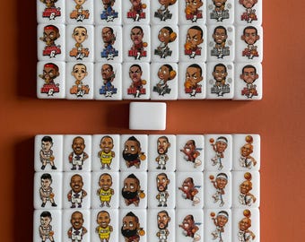 Juego de fichas de jugador NBA XL: fichas brillantes hechas a mano, juego de fiesta