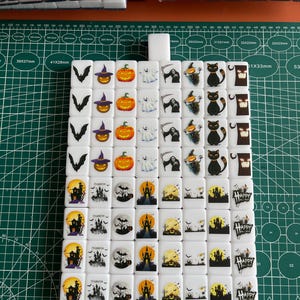 Juego de Mahjong XL con temática de escape costero, 65 piezas