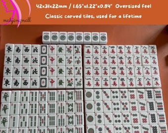 XXL American Mahjong Set: Engraved Tiles, Melamine Acrylic, 152 Pieces