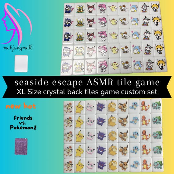 JXAXD 65 Tiles Mahjong speelblokken, 30 mm Seaside Style Escape Game in