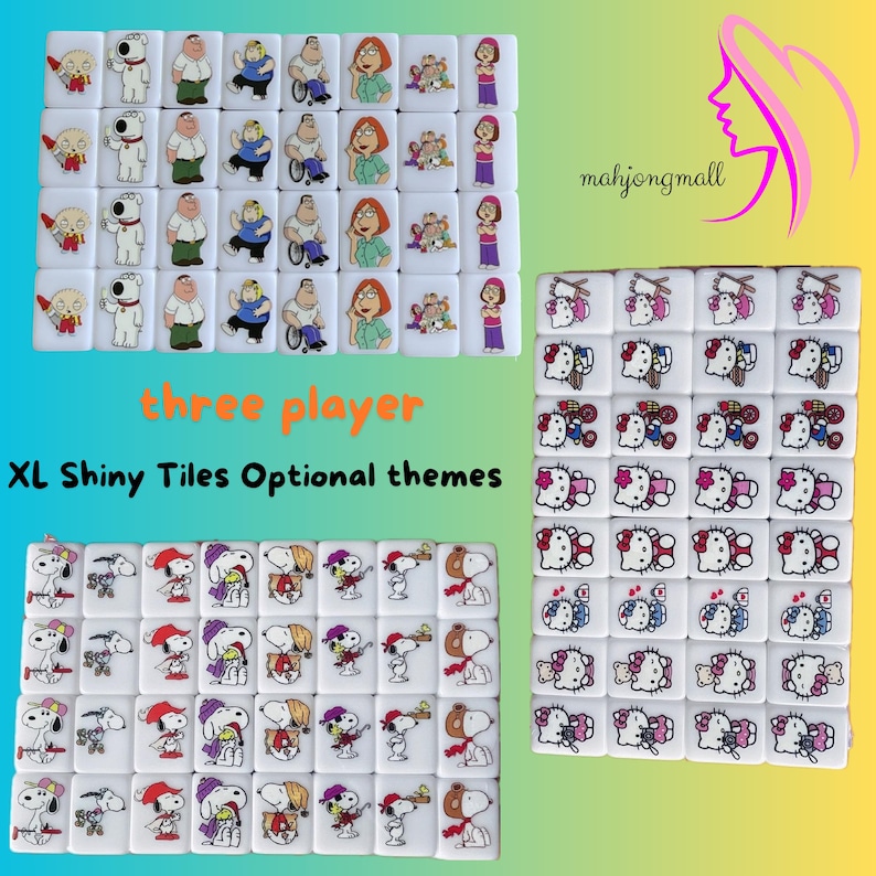 Seaside Escape Mahjong Tile Game: XL Shiny Tiles, Customizable Set image 2