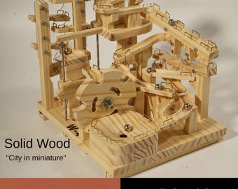 Electric Wood Marble Run Puzzle Kit: Reusable DIY STEM Toy