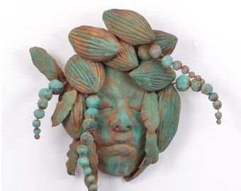 Ceramic Sculpture Mask Abundance of Gratitude