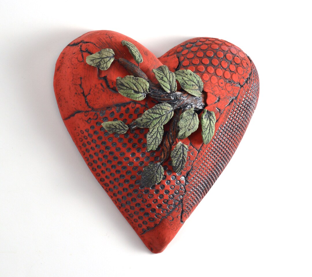 MADE TO ORDER Ceramic Heart Wall Art, Ceramic Heart Wall Decor