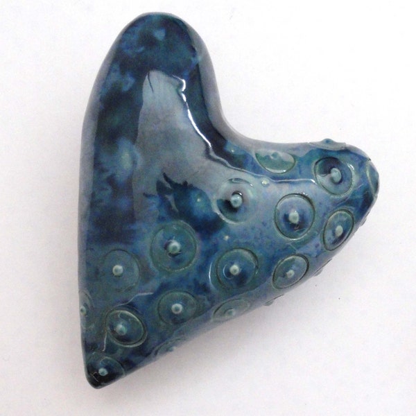 Valentine mur Céramique Sculpture coeur bleu oreiller