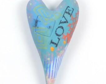 Door Opens Door to my heart ceramic wall sculpture, ceramic heart wall art