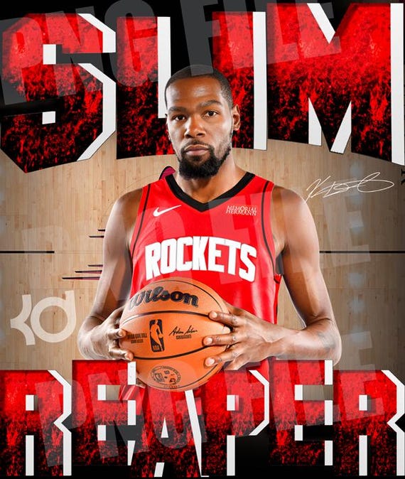 Kevin Durant Rockets PNG: Slim Reaper Shirt Design (digital