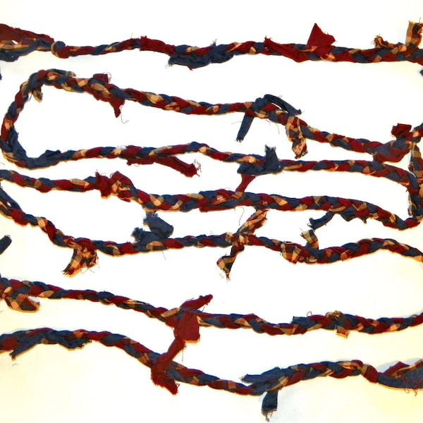 Americana Handmade Braided Garland (4 Available) Your choice of Length Burgundy Navy Blue & Cream Tree Garland Banisters Bowl Filler