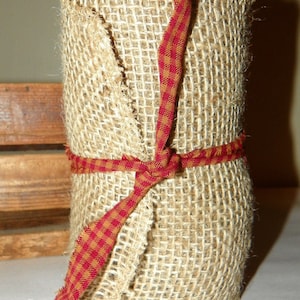 BURLAP RIBBON 6 Inch Wide Rolled Edged Burlap Ribbon, 5 Yards, 15 Feet
