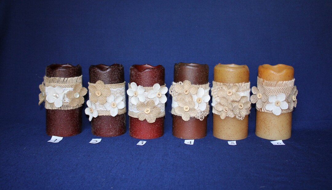 LED Pillar Candle 6 Inch Primitive Flamesless Textured TIMER Etsy