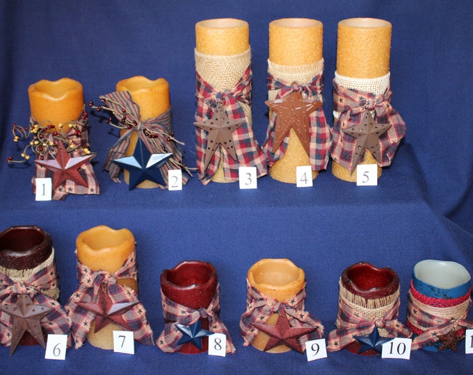 22.5 Striped Battery Operated Candle Etsy