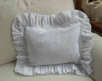 Eyelet pillow sham | Etsy Vintage Eyelet Ruffled Pillow Case Set