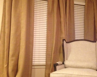 Items Similar To Burlap Curtain In Ivory Burlap Drape With