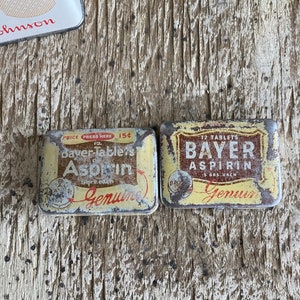 Vintage Bayer Asprin Boxes Band Aid Box Mid Century Tin Boxes ...