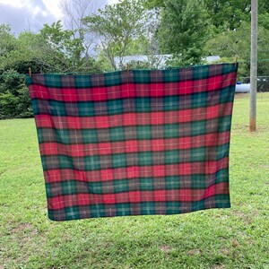 Christmas Tablecloth Vintage Metallic Plaid Table Cloth Holiday Decor Farmhouse Christmas Decorations
