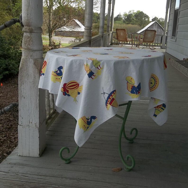 Vintage Tex Mex Tablecloth Mid Century Table Cloth RV Etsy