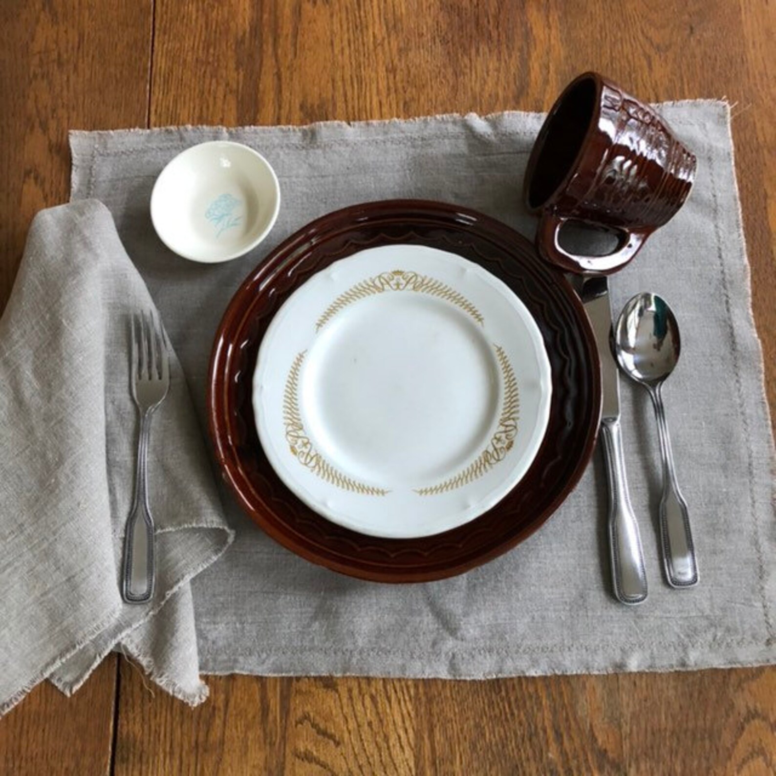 Linen Placemats and Matching Napkins 100 Percent Linen Casual Etsy