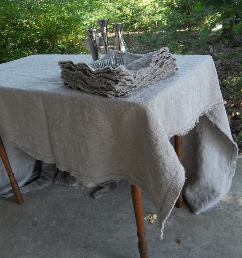 Natural Linen Tablecloth Custom Tablecloth Washed Linen Etsy Canada