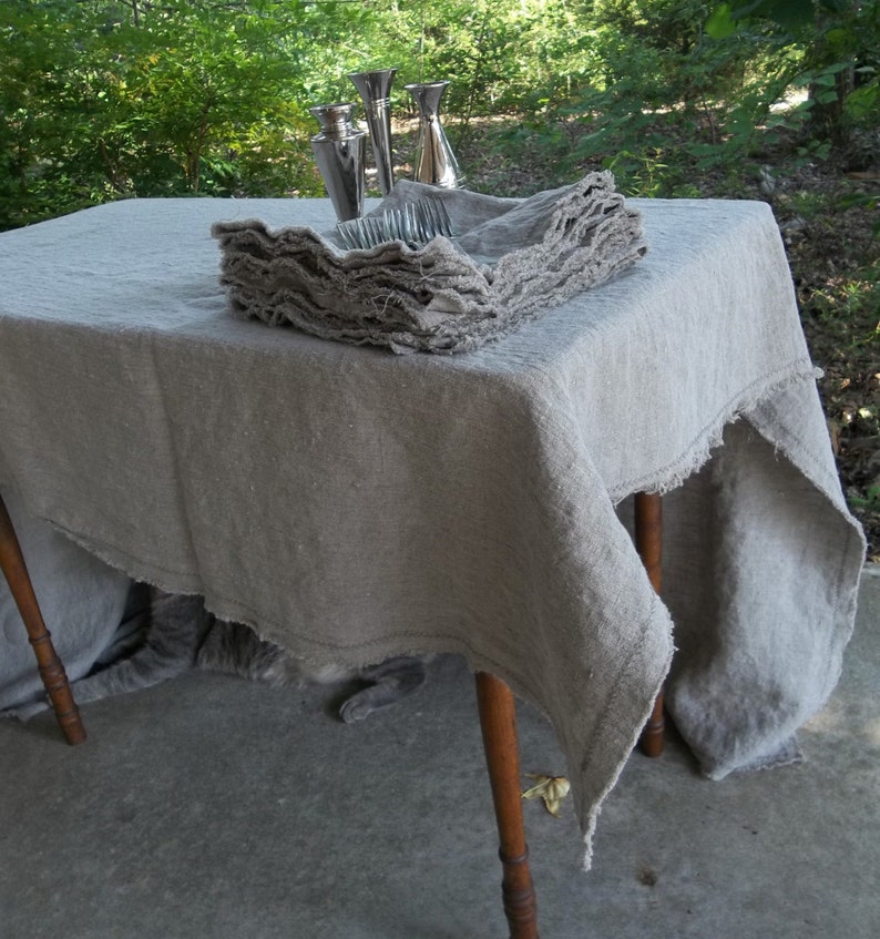 Farmhouse linen tablecloth in your choice of fabric and sizes