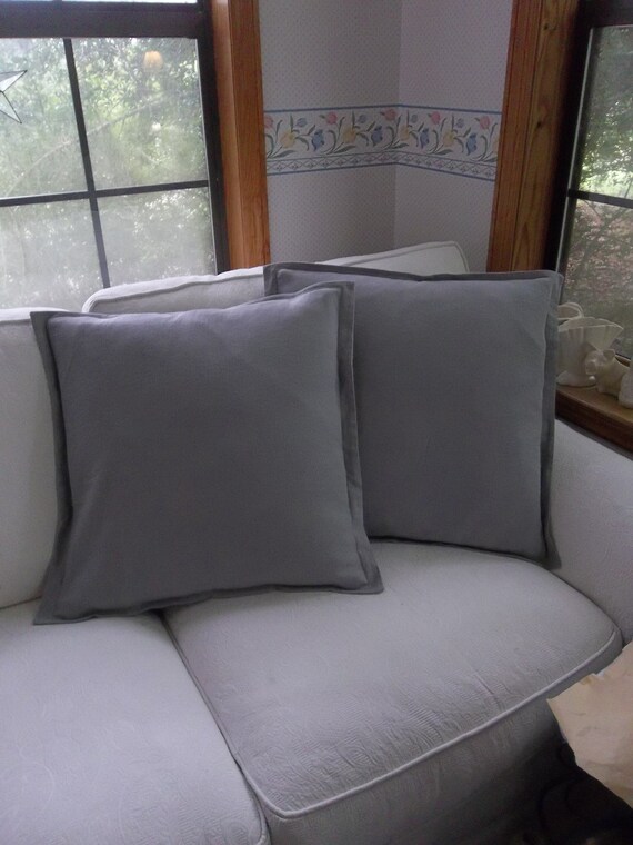 Pair Stone Gray Linen Pillows 20 inch Pillow Shams Ready to Etsy