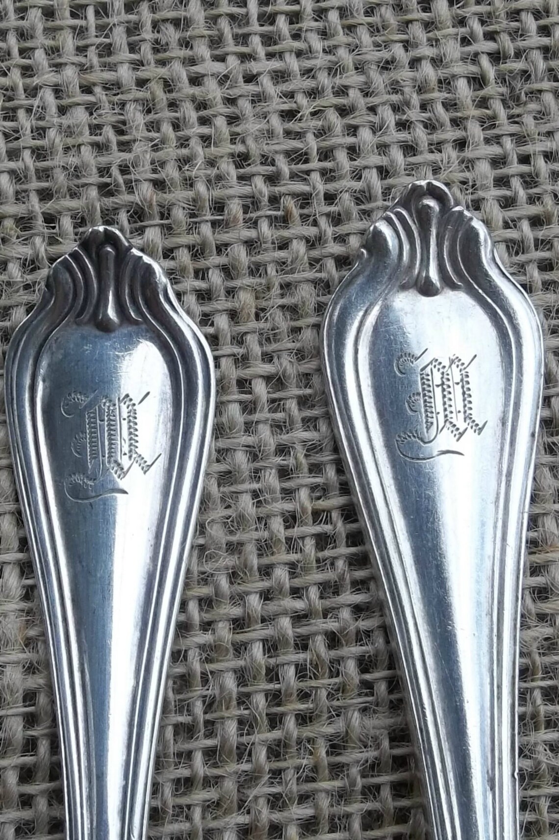 MONTICELLO Silver Plate Butter Knife Sugar Spoon Monogram M Etsy