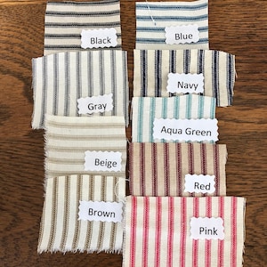 Ticking fabric samples