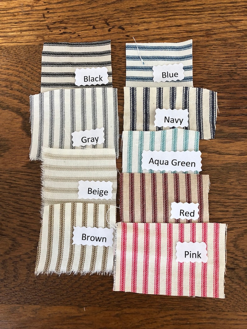 Ticking fabric samples