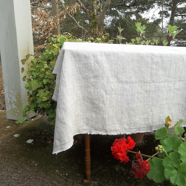 Washed Linen Tablecloth Napkins Handmade Custom Sizes Fabrics Wedding Decorations Table Decor