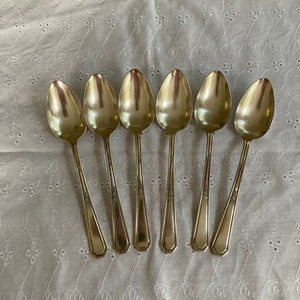 6 MAYFAIR Silver Plate Dessert Spoons Silver Soup Spoons Vintage Flatware Silverplate Flatware Wedding Decorations Table Decor