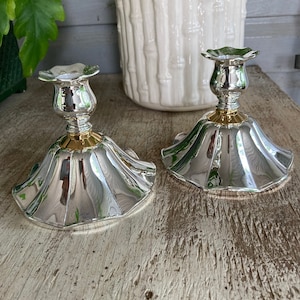 Vintage Silver Plate Candle Holders Oneida Silver Plate Candlesticks Silver Candleholders Wedding Decorations Table Decor misshettie
