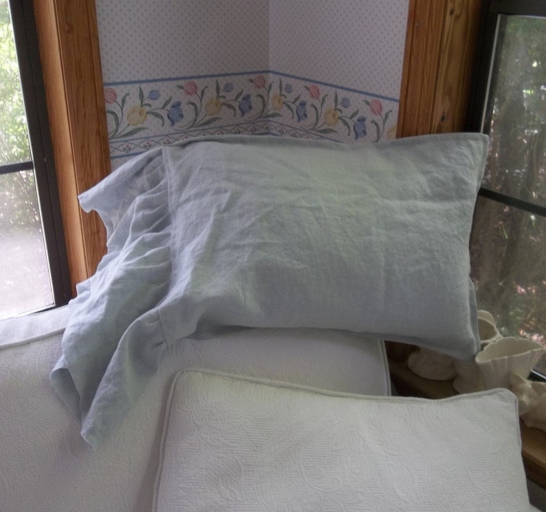 Ruffled Pillowcase Linen Travel Pillow Sham Linen Pillowcase Etsy