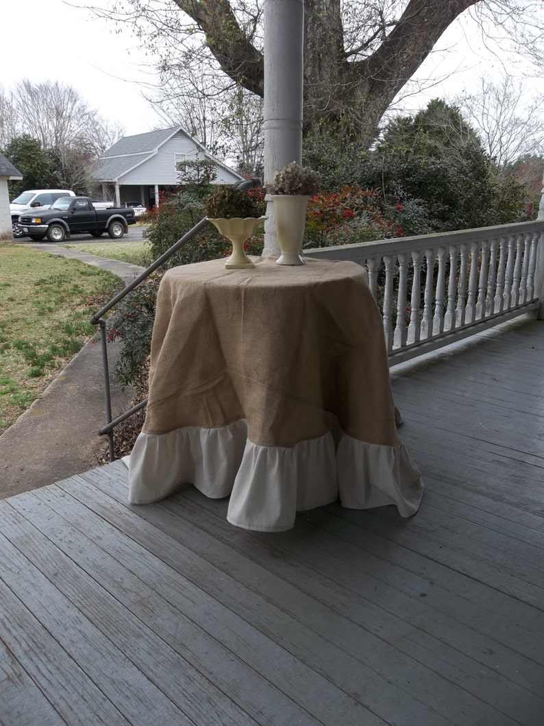 Floor Length Burlap Tablecloth 90 Round READY to SHIP Etsy