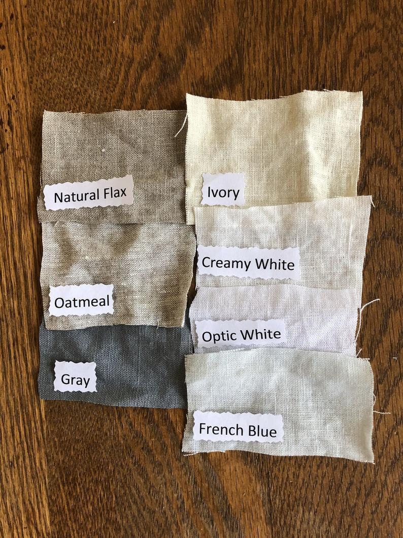 Linen fabric swatches