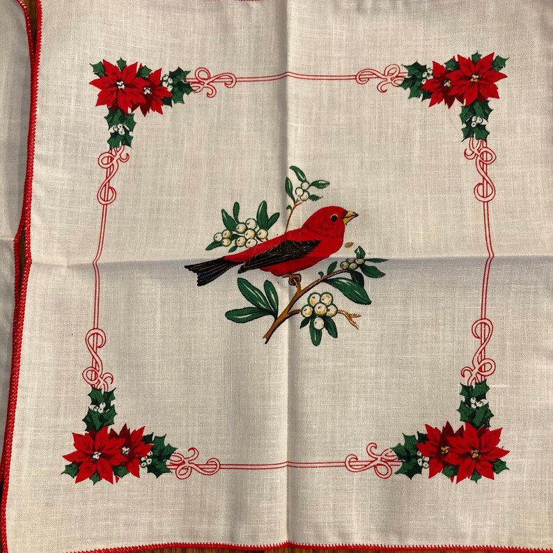 Vintage Christmas Cocktail Napkins for Holiday Table - Mid Century Barware - 2 Sets sold Separately image 9
