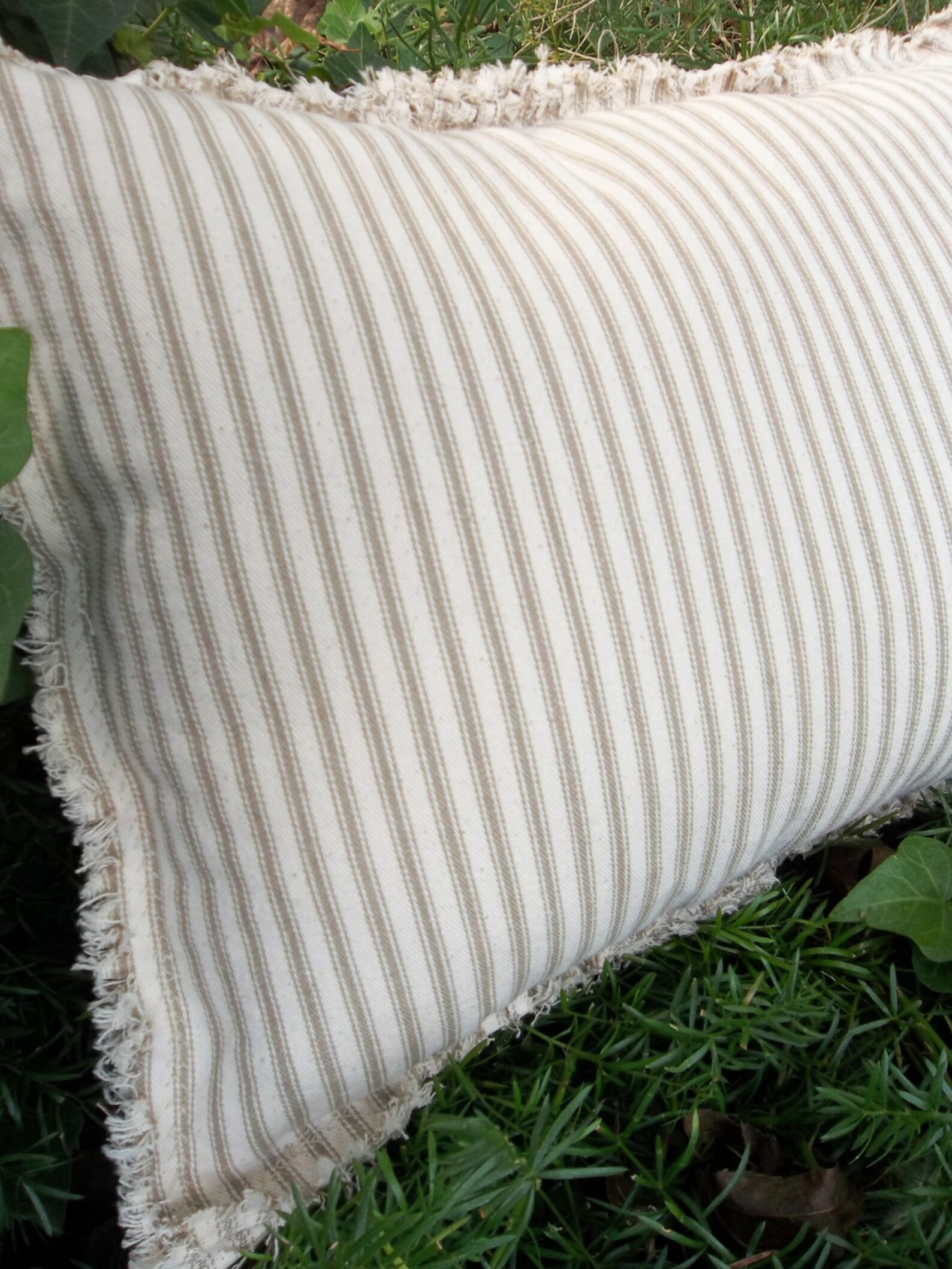 Farmhouse Pillow Navy Ticking Pillow Custom Sizes Fabrics Etsy