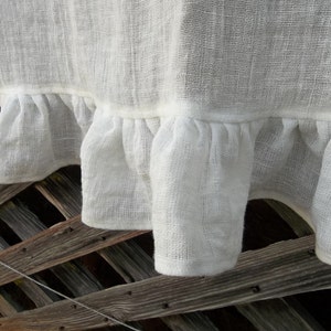 Ruffled Curtains Linen Café Curtains Cottagecore White Linen Curtains Custom Sizes Fabrics Ruffled Linen Curtains French Country misshettie image 6