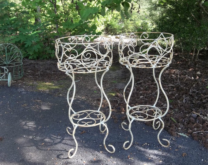 Vintage Garden Decor Wrought Iron Plant Stands Wedding | Etsy