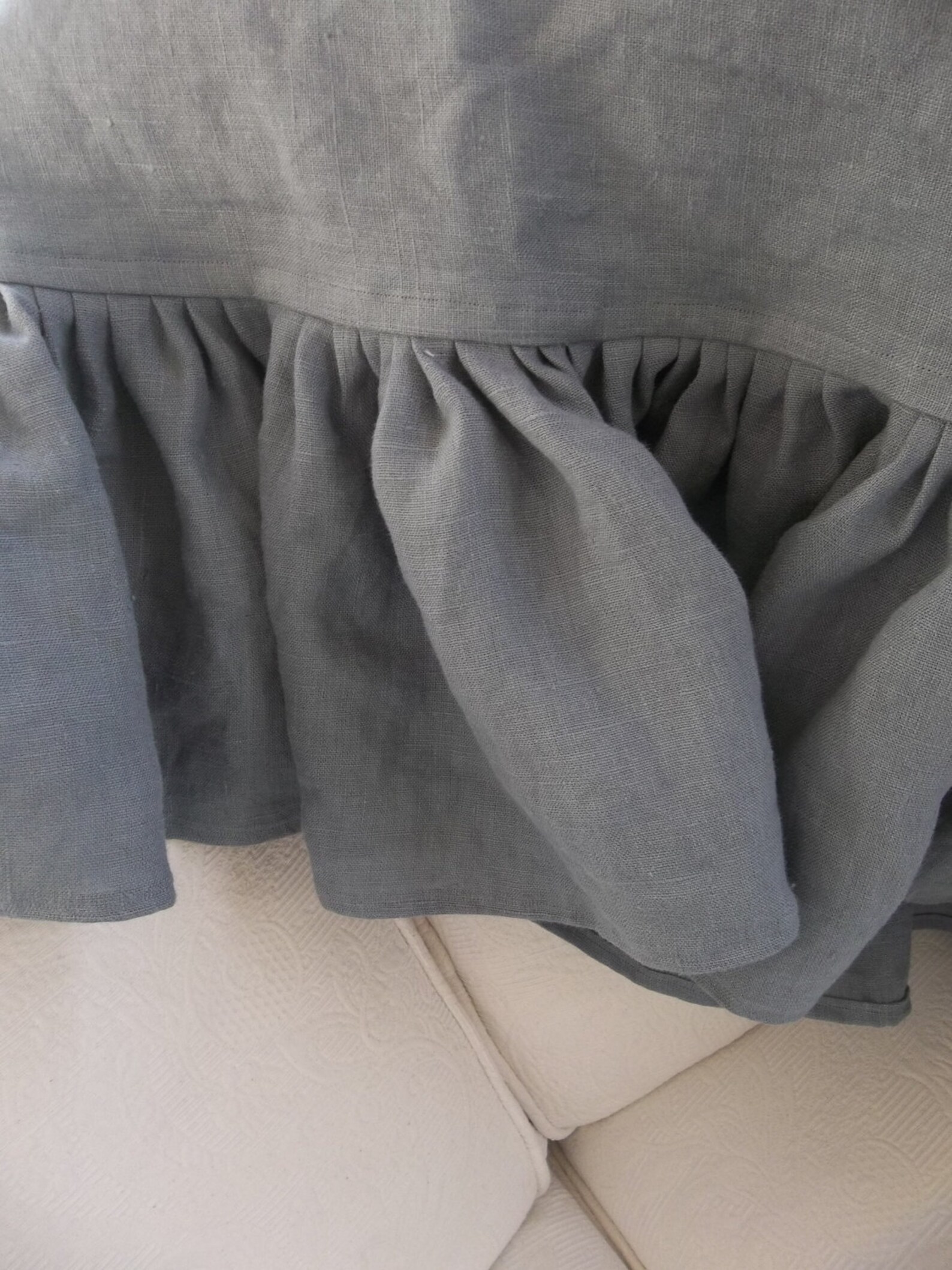 Linen Pillowcase Ruffles Long Ruffled Pillowcases Pillow Shams Etsy