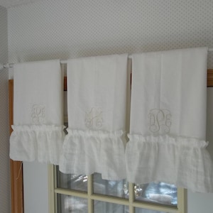 Monogrammed Flour Sack Towel Ruffled Towel Hostess Gift Bridesmaid Gift Personalized Towels Housewarming Gift SOLD INDIVIDUALLY