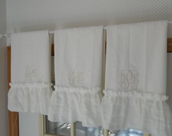 Monogrammed Flour Sack Towel Ruffled Towel Hostess Gift Bridesmaid Gift Personalized Towels Housewarming Gift SOLD INDIVIDUALLY