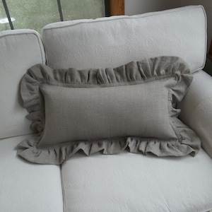 Ruffled Lumbar Pillows Monogrammed Linen Pillow Shams Choose your Fabric and Size Linen Bedding Cottage Style Quantities Avilable