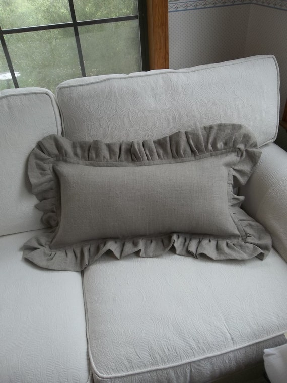 Ruffle Pillow Covers Ruffle Lumbar Monogram Throw Pillow 