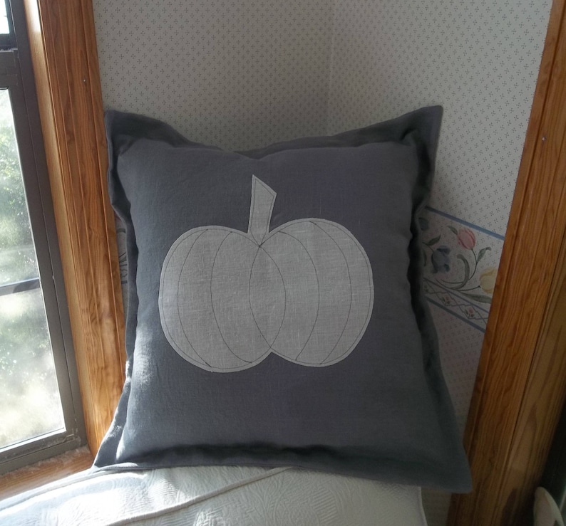 Pumpkin Pillow Neutral Fall Decor Christmas Pillow Neutral Etsy