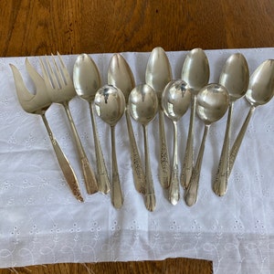 Lot Vintage Mismatched Silverplate Flatware Silver Plate Spoons Table Worthy or Craft Supplies Garden Markers French Country misshettie image 2