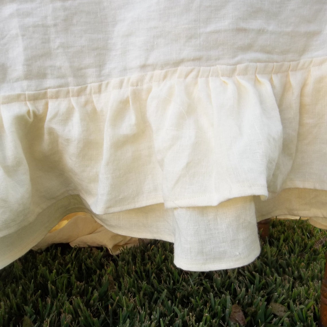Custom Double Ruffle Linen Tablecloth Ruffled Tablecloth Multi - Etsy