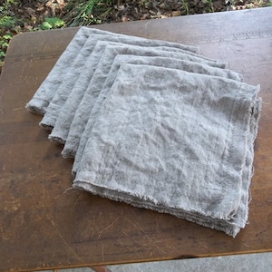 frayed edge linen napkins