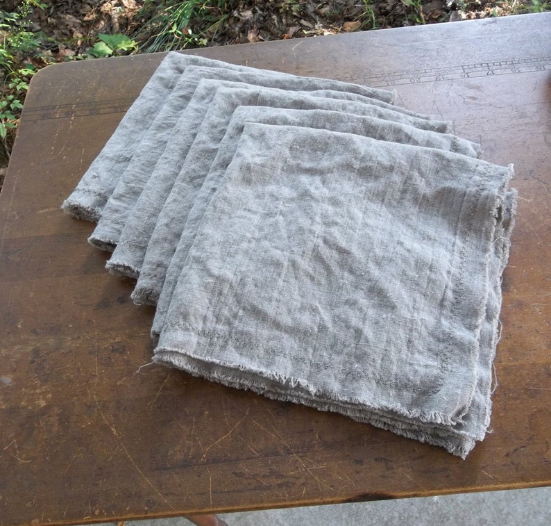 frayed edge linen napkins